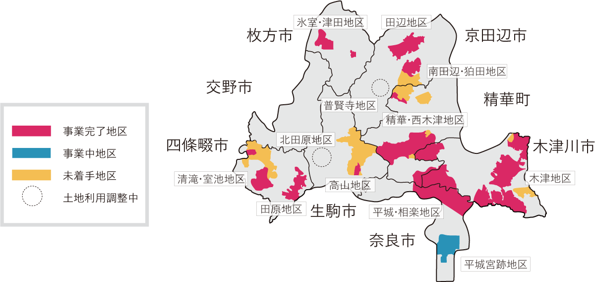 各クラスターと立地施設 けいはんな学研都市とは 各クラスターと立地施設 けいはんな学研都市とは