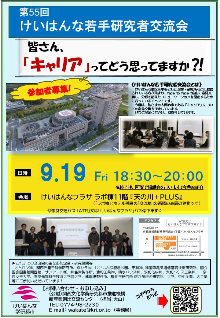 第55回けいはんな若手研究者交流会の開催のお知らせ