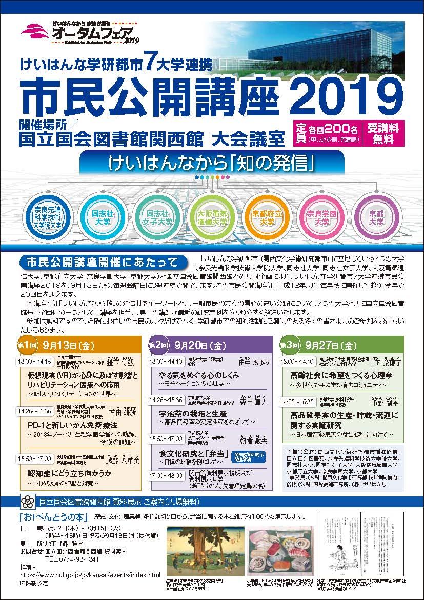 けいはんな学研都市7大学連携「市民公開講座2019」